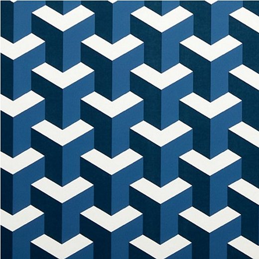 Y Not Wallpaper in Cadet Blue/Indigo.
